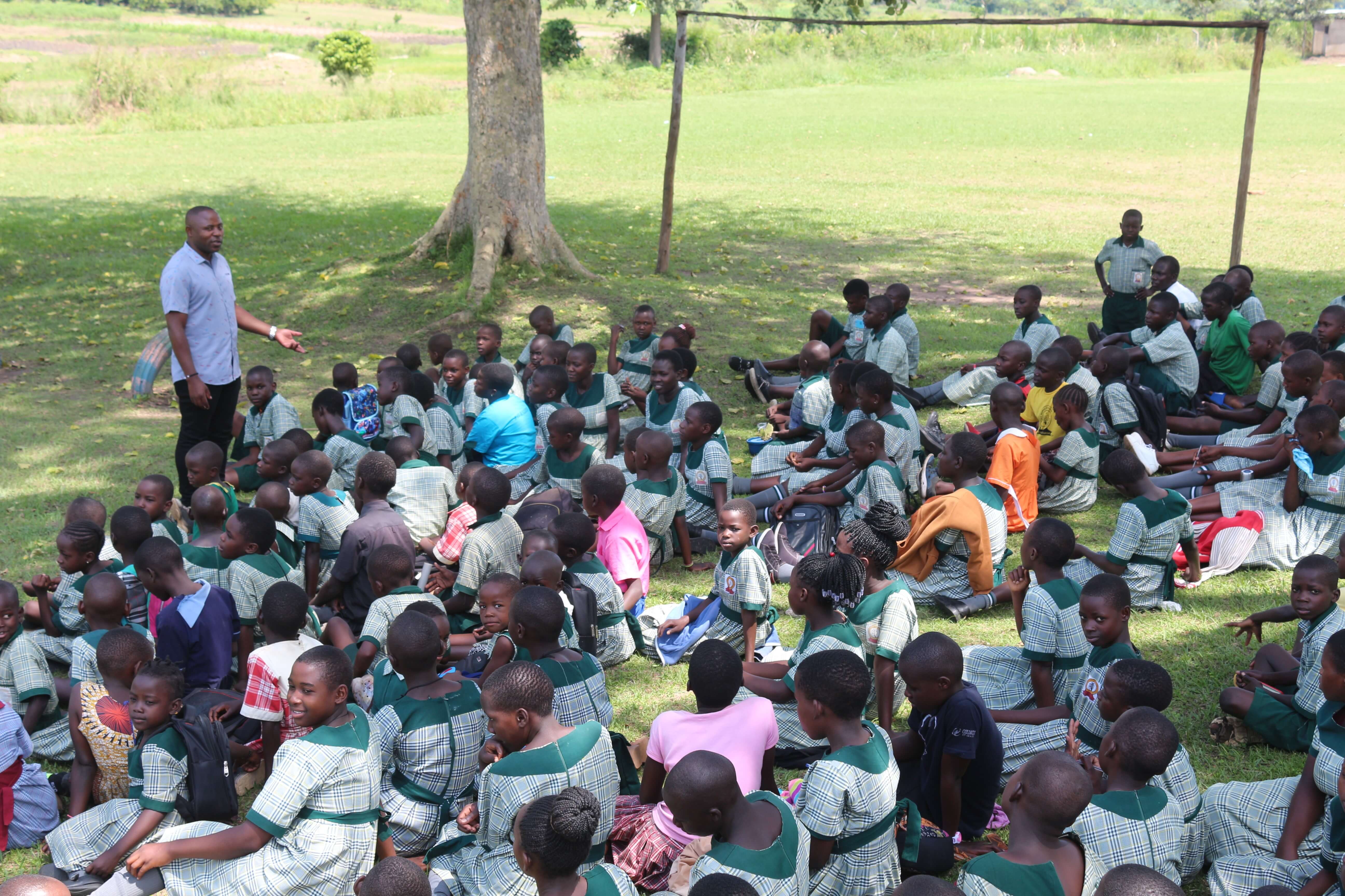Staff with children